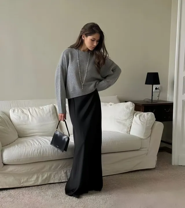 Thick Short Round Neck Solid Color Sweater For Women Gray - Shop at LoveMi