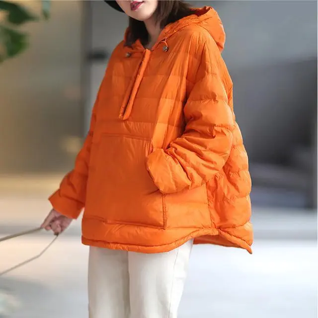 New Winter Clothes Lightweight Down Cotton Cotton Coat Slimming Sweatshirt Orange - Shop at LoveMi