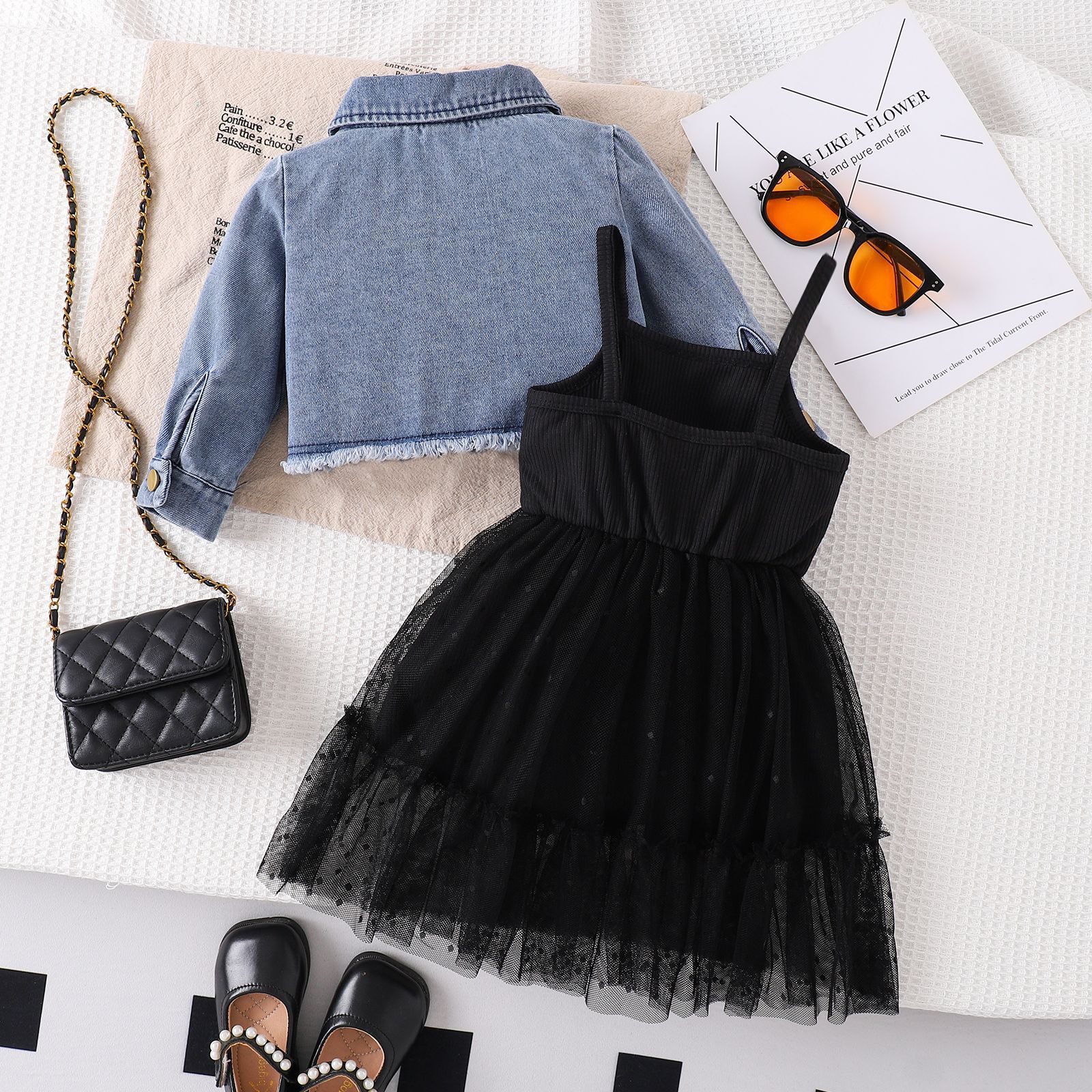 Spring And Autumn Children's Fashion Gauze Skirt Set - Image 1