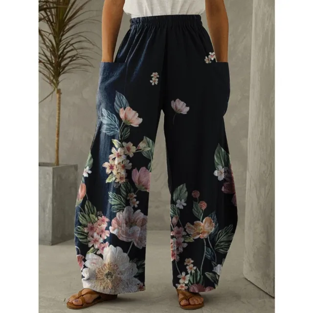 Printed 3D Irregular Wide leg Pants Casual Wide leg Trousers Apdwk107963Sj184 S - Shop at LoveMi