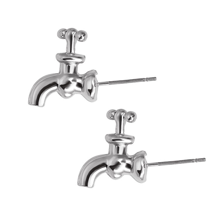 Exaggerated Personalized Women's Three-color Faucet Ear Studs