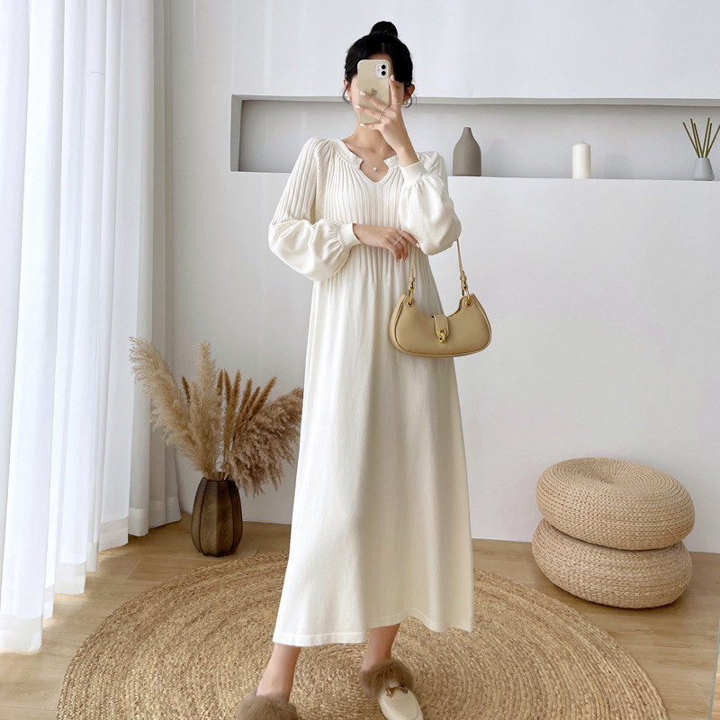 Title 2, Long Sweater Dress Over The Knee Women Wear Loo...