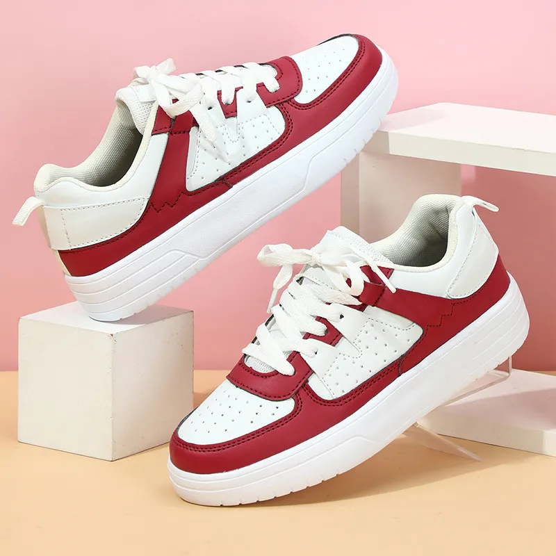 Platform Sneakers Soft Bottom Comfortable Sports - Red