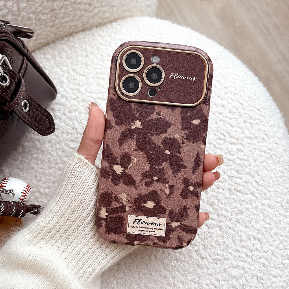 Brown And Floral Shatter-Resistant Phone Case Protective Cover