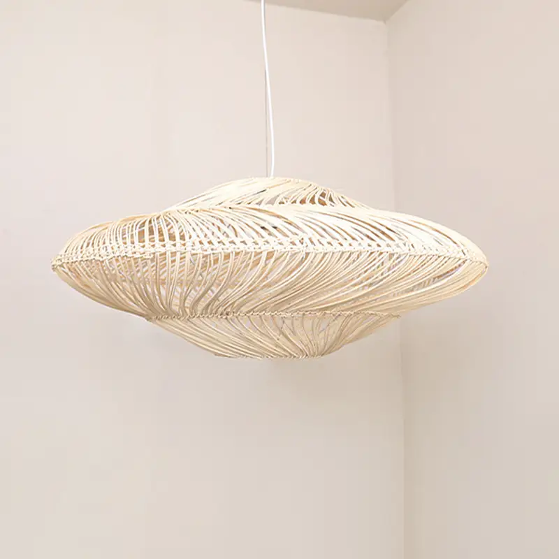 Chinese Zen Tea Room Rattan-weaved Ceiling Lamp