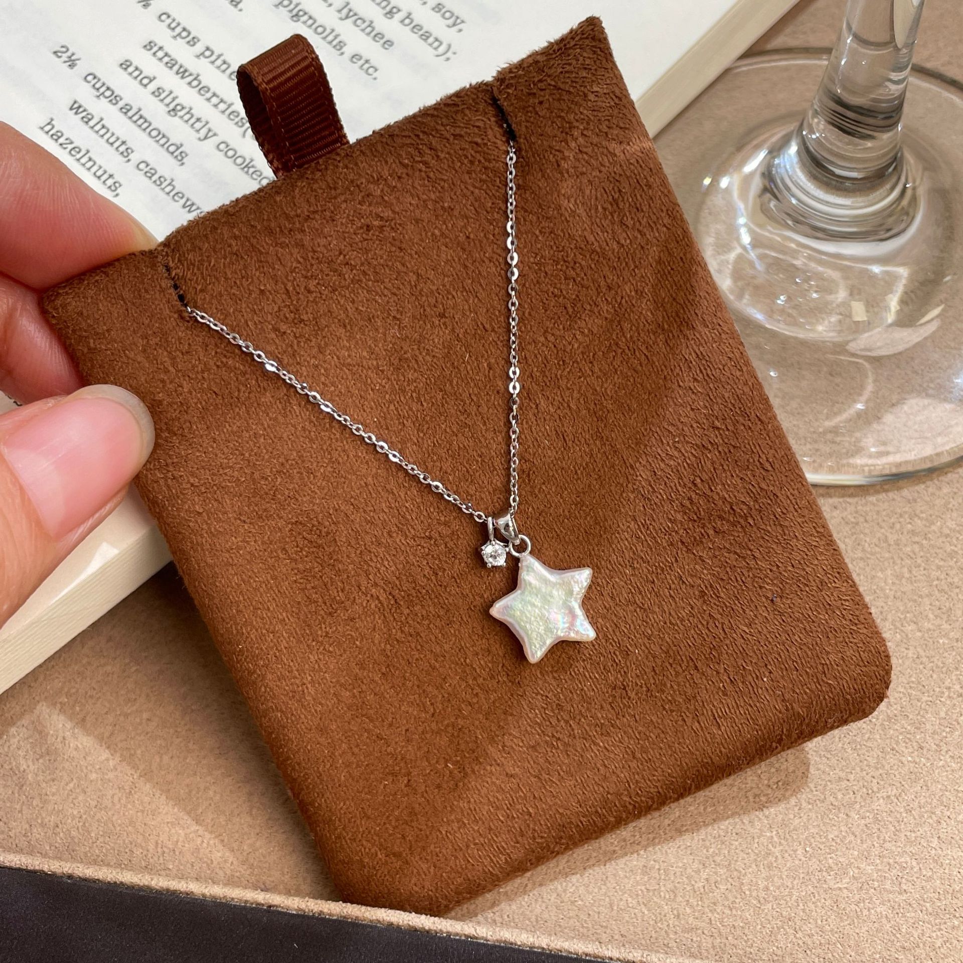 Starry Pearl Necklace For Women Solitaire Lucky Star Niche Design