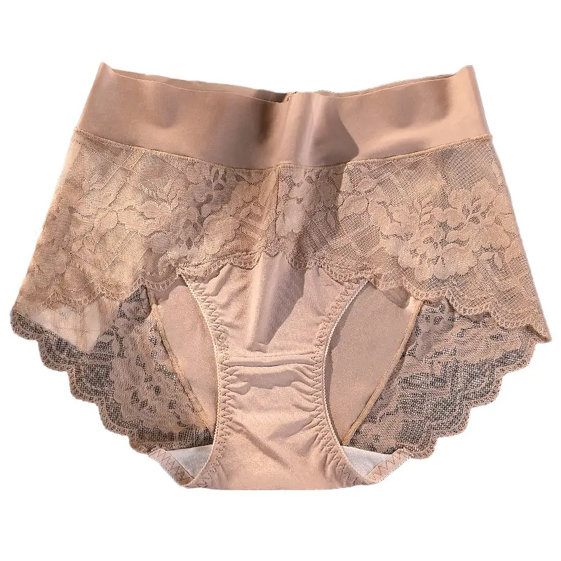 Sexy Panties Women's Lace High Waist Lengthened Crotch 7A Antibacterial Boxer Seamless