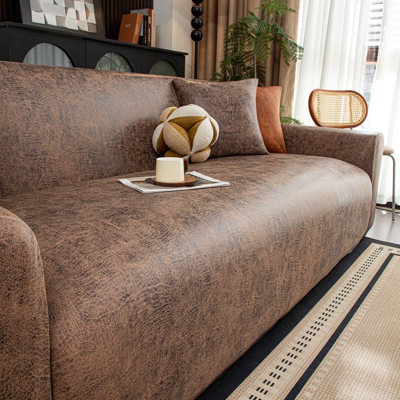 Faux Leather High-Elastic Fully Wrapped Sofa Cover