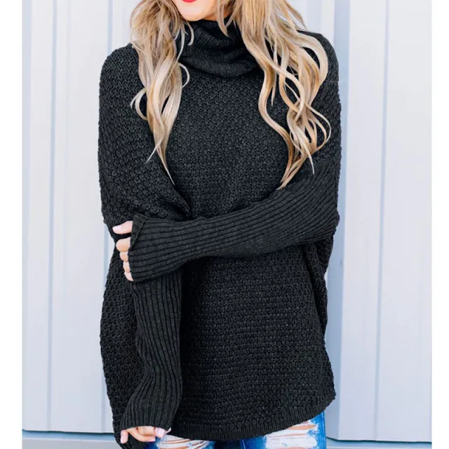 Cross border Autumn And Winter New Women's Turtleneck Sweater Black - Shop at LoveMi