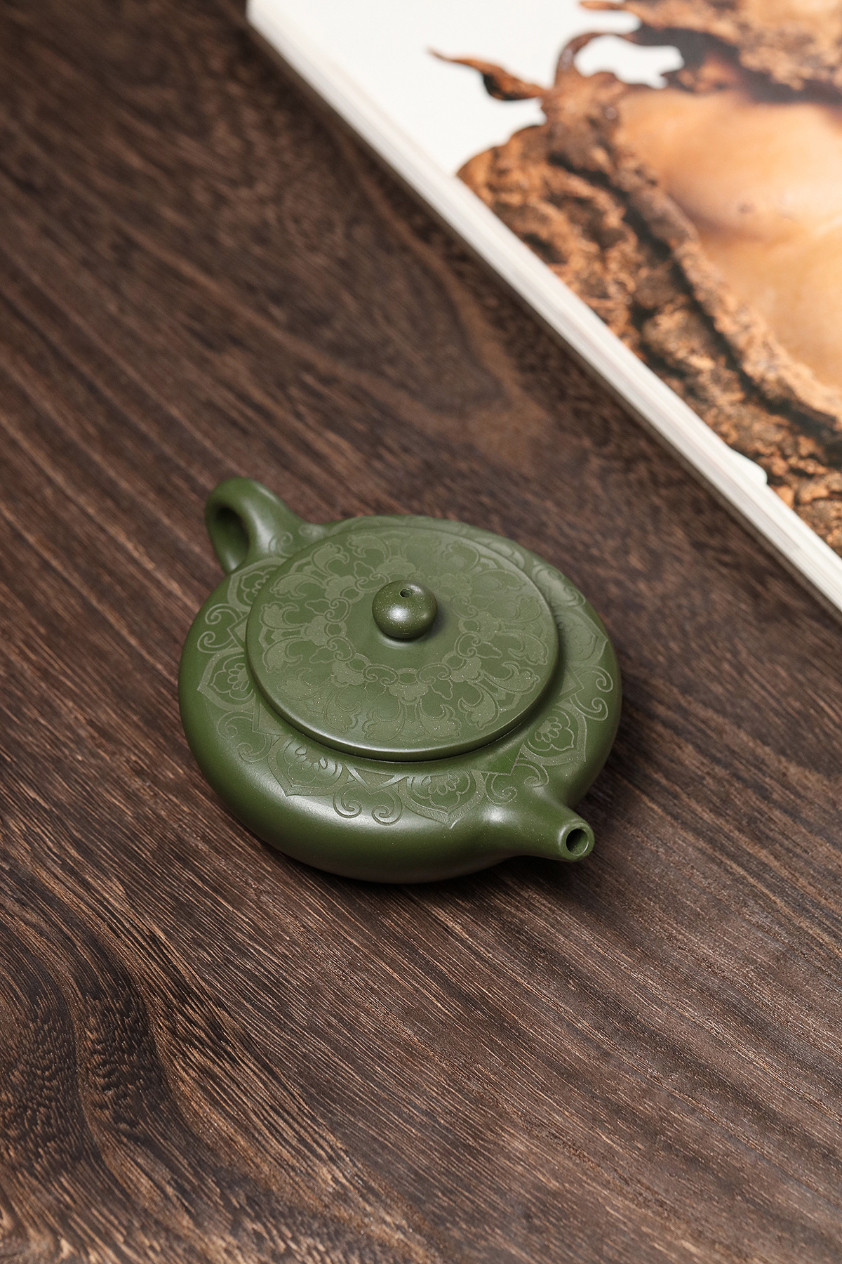 Title 7, Hand-carved flat morning purple sand teapot mad...