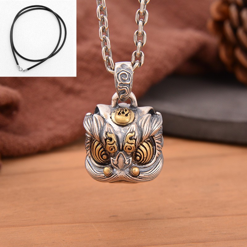 Chinese Style Retro Lion Pendant Necklace
