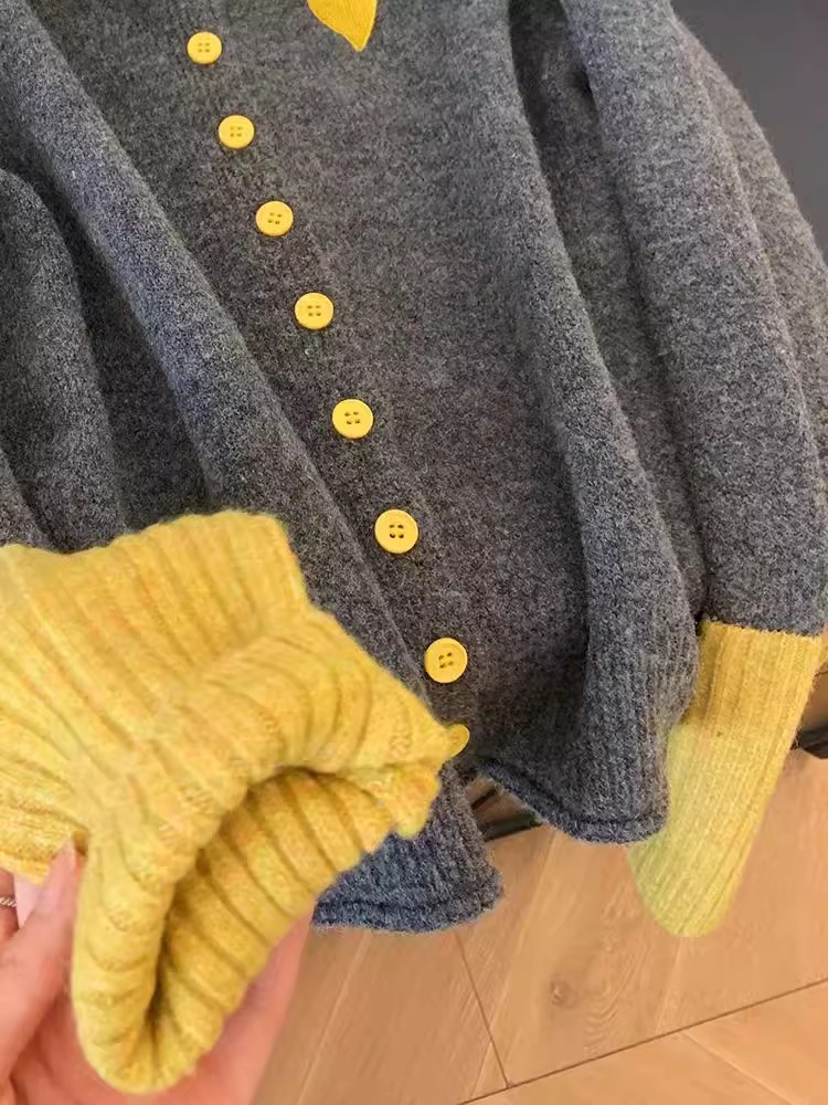 Preppy Style Love Embroidered Knitted Cardigan For Women