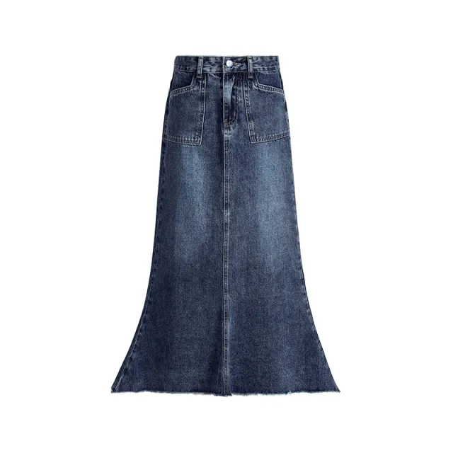 Fashion Personality Retro Denim Skirt For Women Denim Blue - Shop at LoveMi