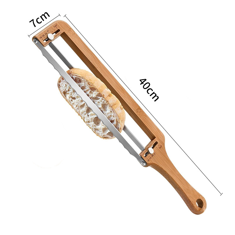 New Household Wooden Bread Slicer With Serrated Blade