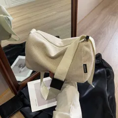 Fashionable Solid Color Simple Women's Shoulder Crossbody Bag - Beige - View 1