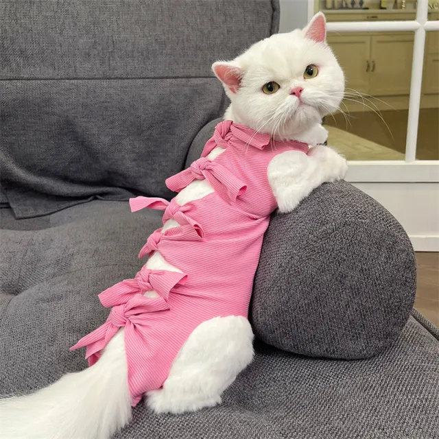 Lace up Cat Sterilization Clothing Post operation Polyester Pink - Shop at LoveMi