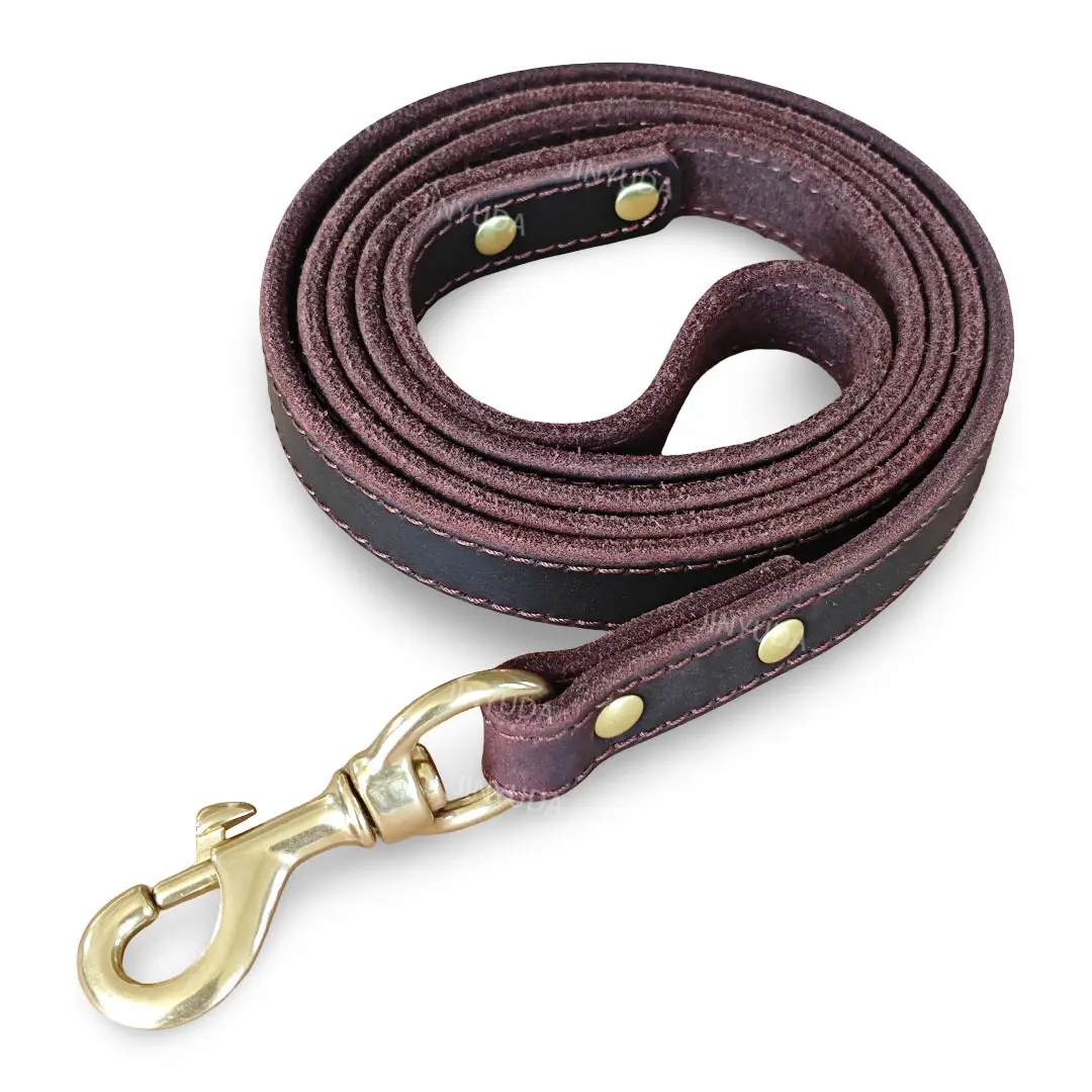 Pet Rope Dog Leash Genuine Full-grain Leather