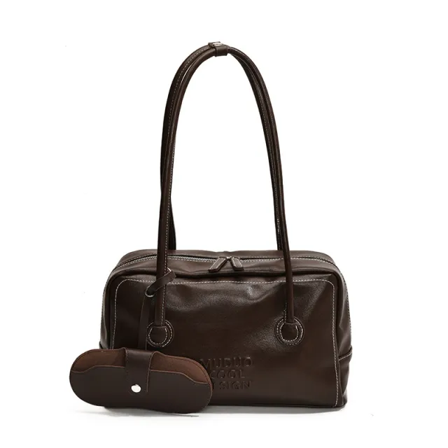 Casual Tote Bag Retro Fashion Large Capacity Shoulder Bag Coffee - Shop at LoveMi