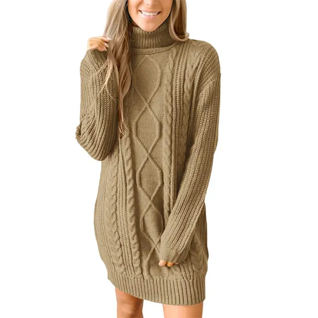 Distressed Knitted Pullover Sweater For Women Khaki - Shop at LoveMi