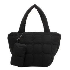 Fashion Shoulder Messenger Bag Space Cotton - Black - View 1