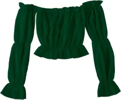 Women's Crop Top With Tube Neckline - Olive Green - View 1