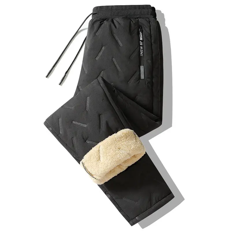 Winter Sweatwear Men Plush Thick Fleece Sweatpant Lambswool Thermal Trousers