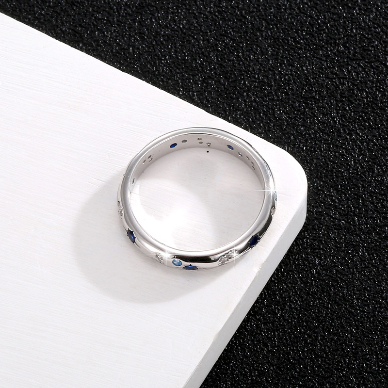 S925 Sterling Silver Bright Starry Ring For Men And Women