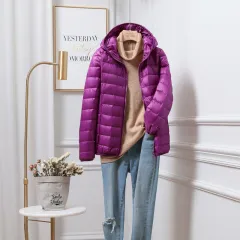 Lightweight Down Jacket Women's Plus-sized Plus Size Ultra-thin - Purple - View 1