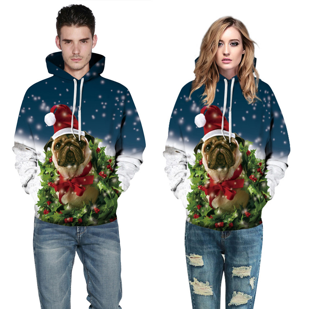 Title 10, Digital printed hooded loose couple sweater