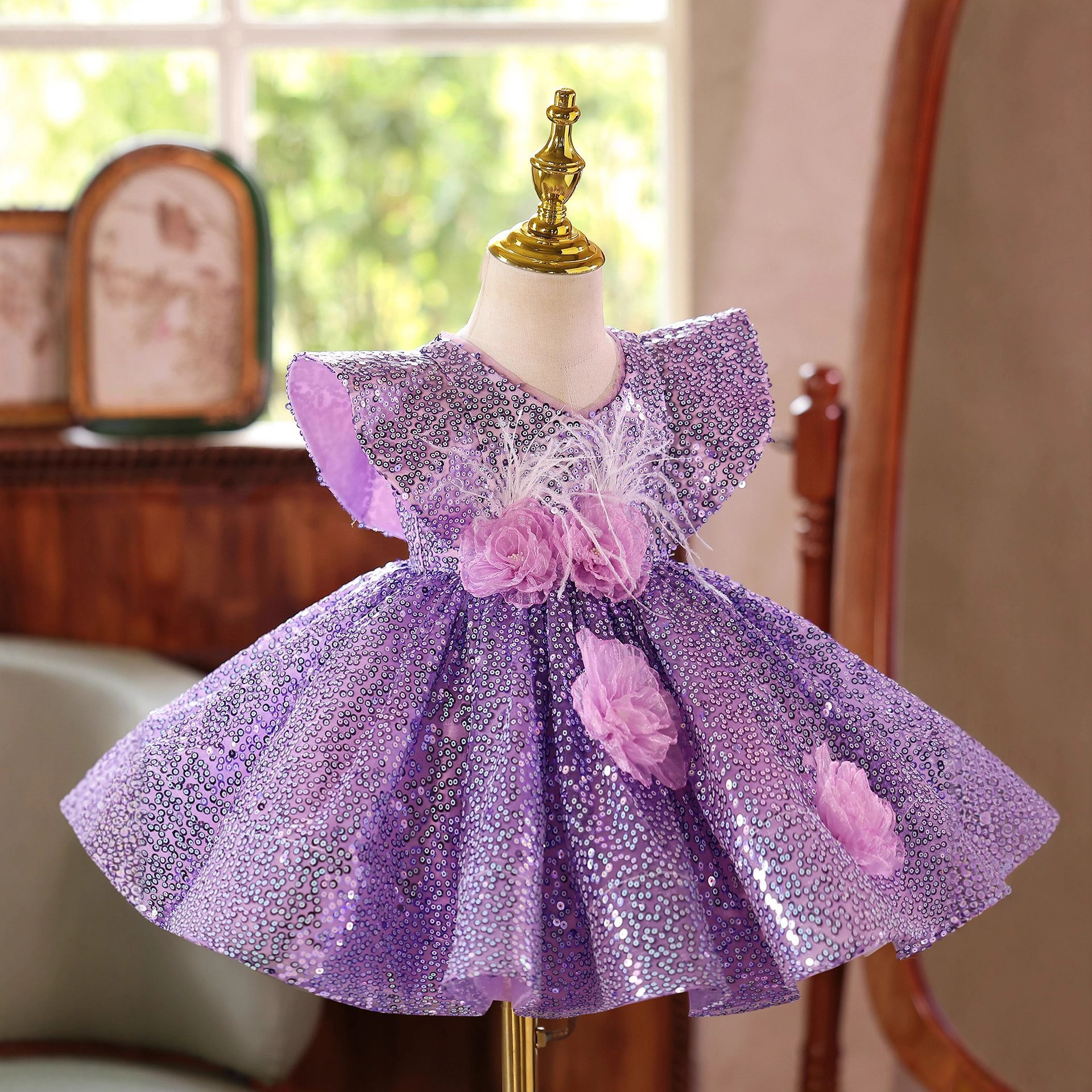 Girls First Birthday Formal Dress High-end Hostess Outfit