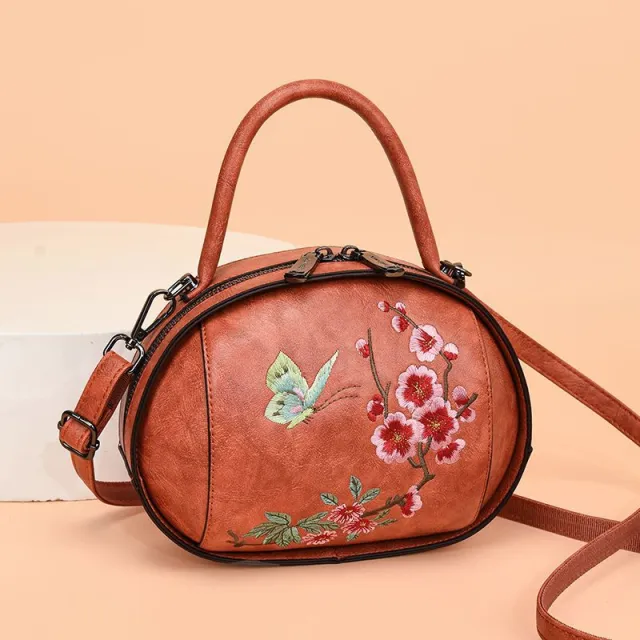 All match Embroidered Handbag Fashion Temperamental Mother Shoulder Messenger Bag Yellow - Shop at LoveMi
