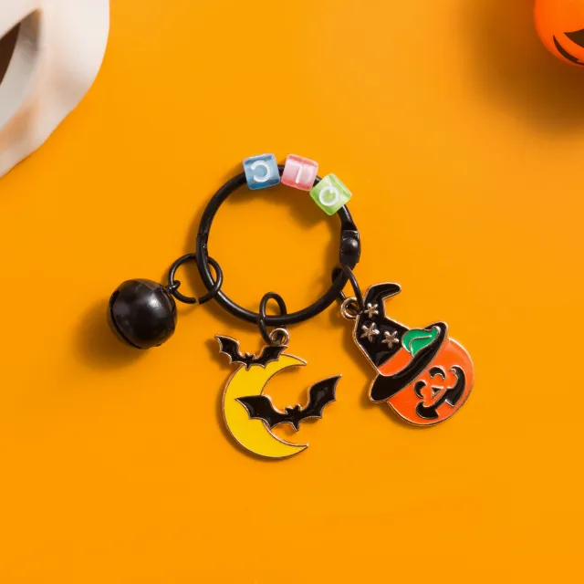 Ghost Kid Pumpkin Witch Hat Keychain Alloy Metal Pendant Bat W 3 - Shop at LoveMi