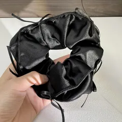 Ballet Ribbon Bow Hair Rope Satin - C Black - View 1