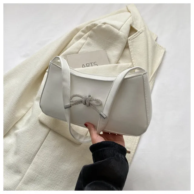 Autumn Elegant Women's Bag Bowknot Trendy Korean Style Fashion Casual One shoulder Crossbody White - Shop at LoveMi