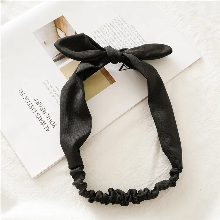 Women's All-match Elastic Band Knotted Rabbit Ears Hair Band - Black
