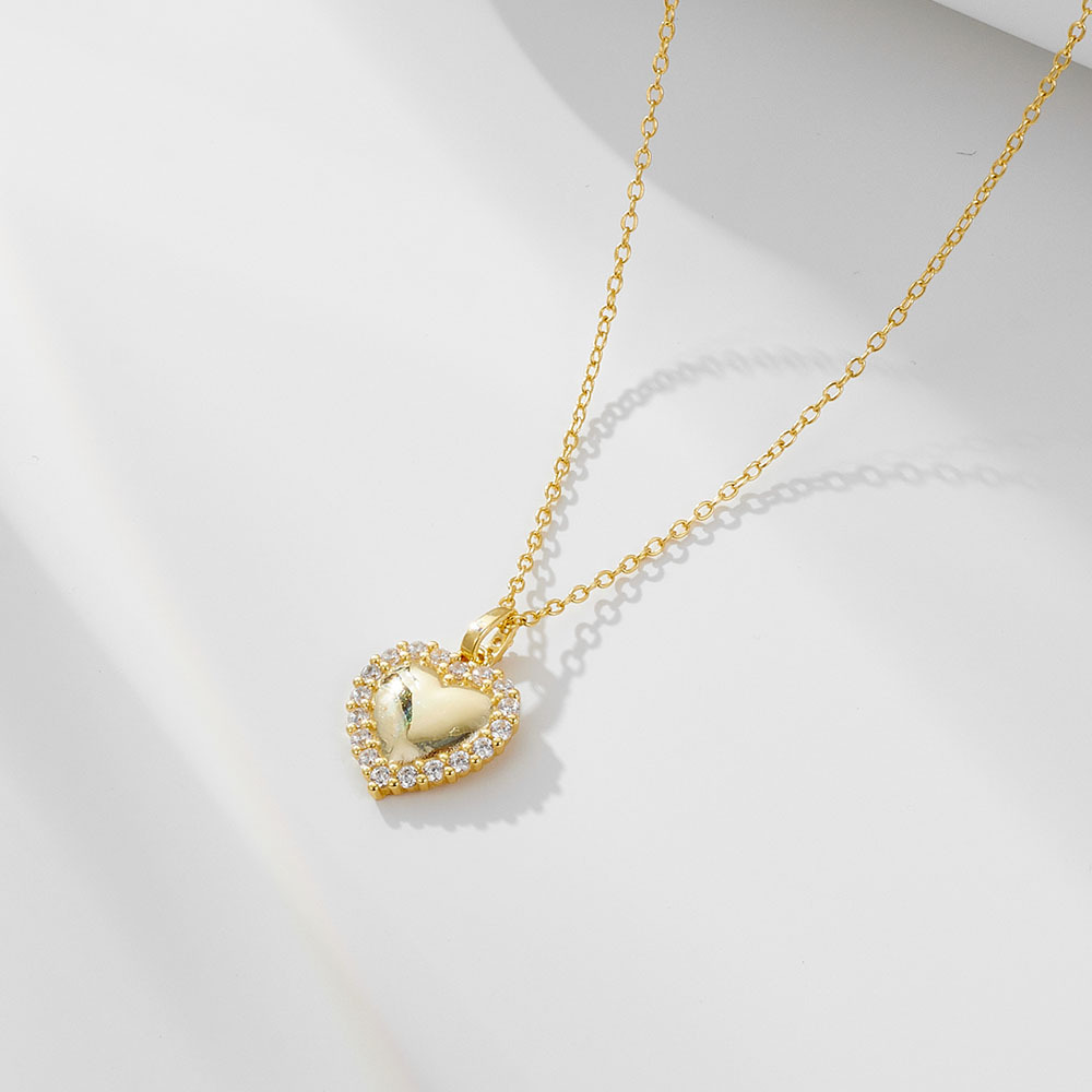 Ins Heart-shaped Zircon Sterling Silver Necklace