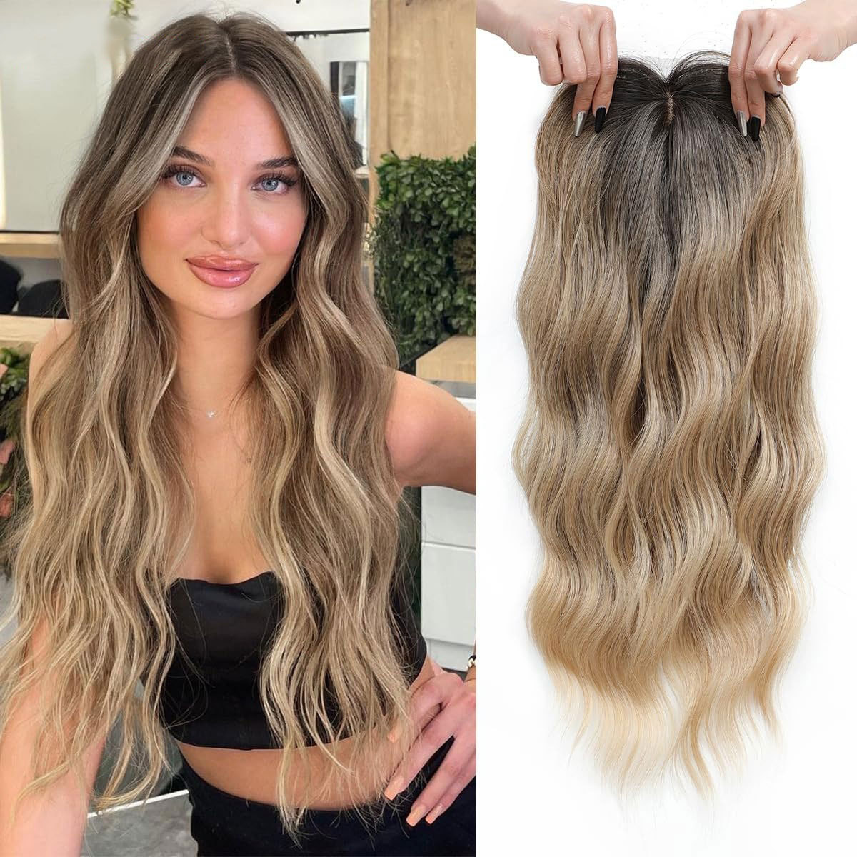 Handwoven Lace Hair Extension Piece European And American-style Long  Voluminous Wavy Curls For Women