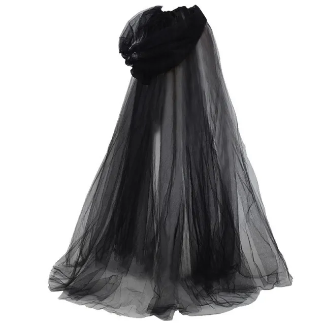 Halloween Ghost Hooded Cloak Death Witch Mesh Cloak Ball Performance Costume Black - Shop at LoveMi