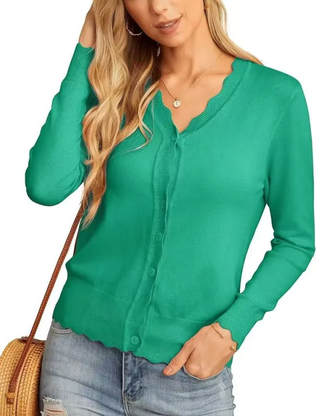 Fashion Short Knitted Cardigan Coat Green - Shop at LoveMi