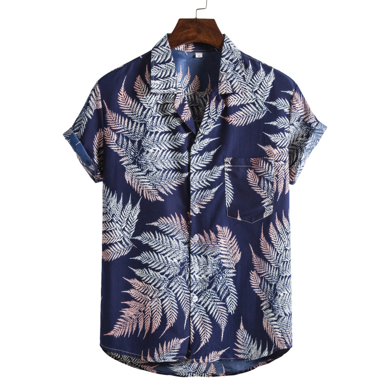 Title 34, Hawaiian Series Beach Style Short-sleeved Shirt...