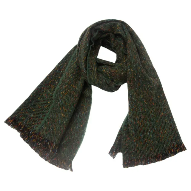 European And American Bristle Short Beard Clip Flower Scarf 03 Green - Shop at LoveMi