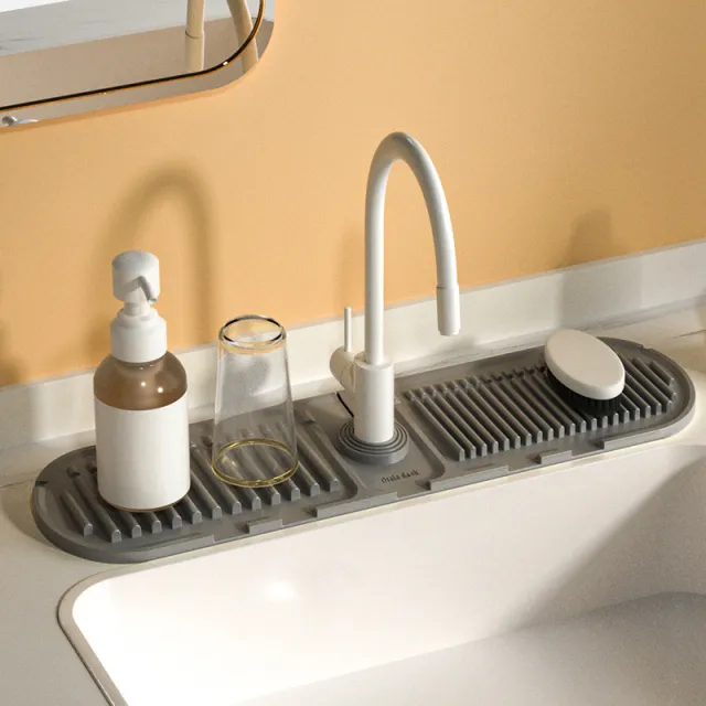 Heightened Slope Faucet Water Draining Pad 60 X14Cm Dark Gray - Shop at LoveMi