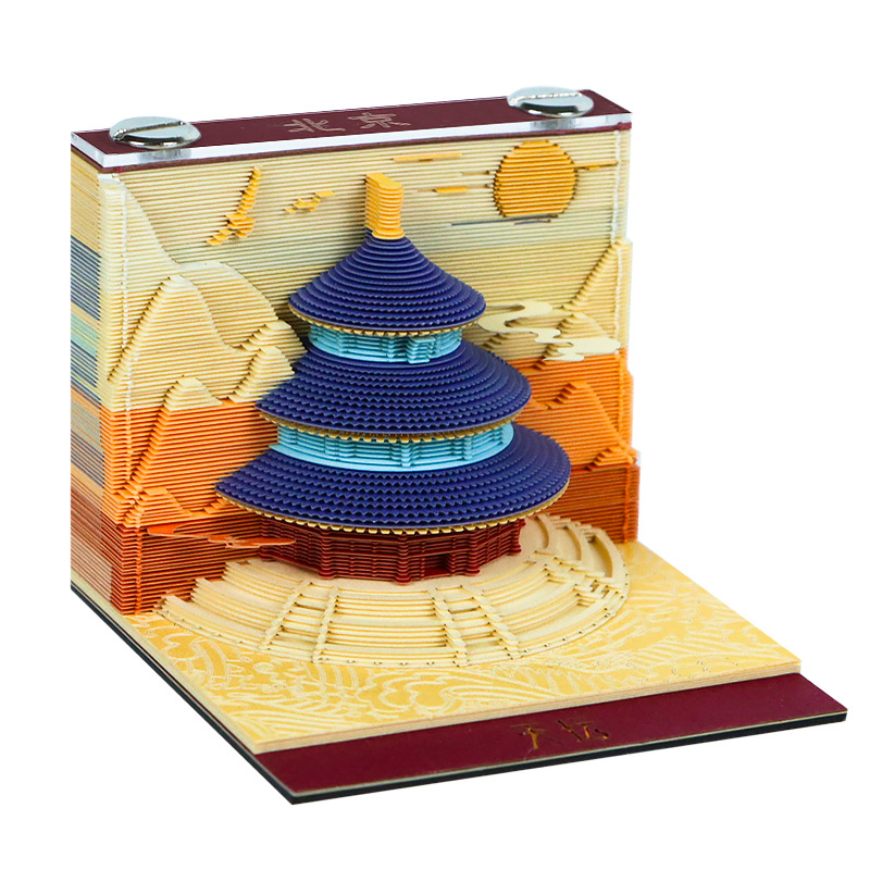 Landmark Series 3D Stereo Sticky Notes Antique-Style Desktop Decorations