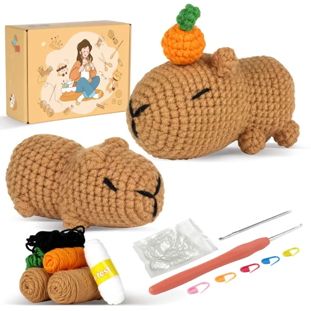 Doll Capybara Handmade Diy Knitting Crochet Kit Material Package M203 Capybara - Shop at LoveMi