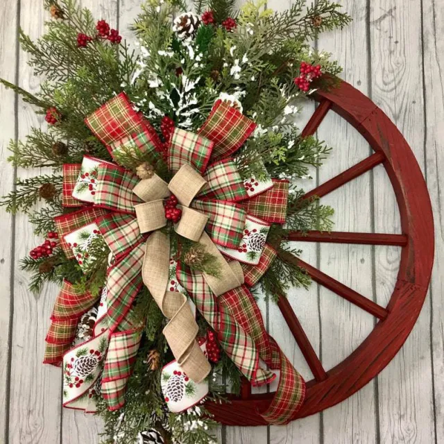Simulation Christmas Wreath Animal Farm Pine Cone Door Ring Wheel Garland - Shop at LoveMi