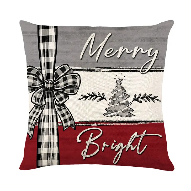 Christmas Cushion Cover Pillowcase Merry Decor