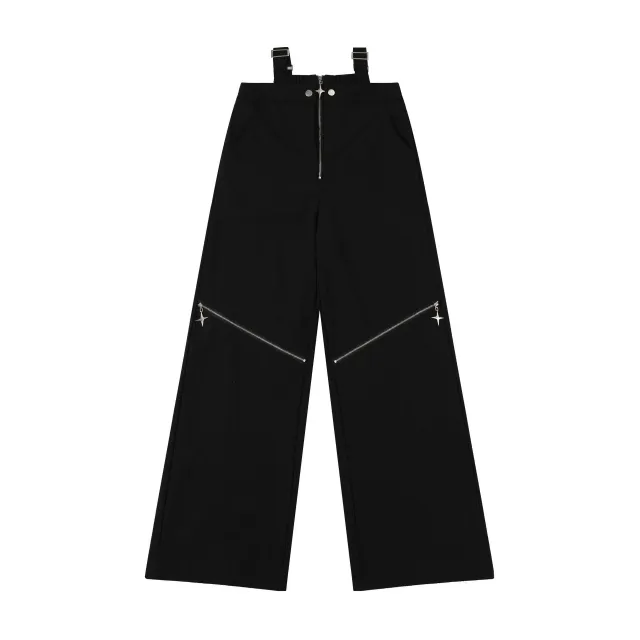 Zipper Design Casual Trousers Black - Shop at LoveMi