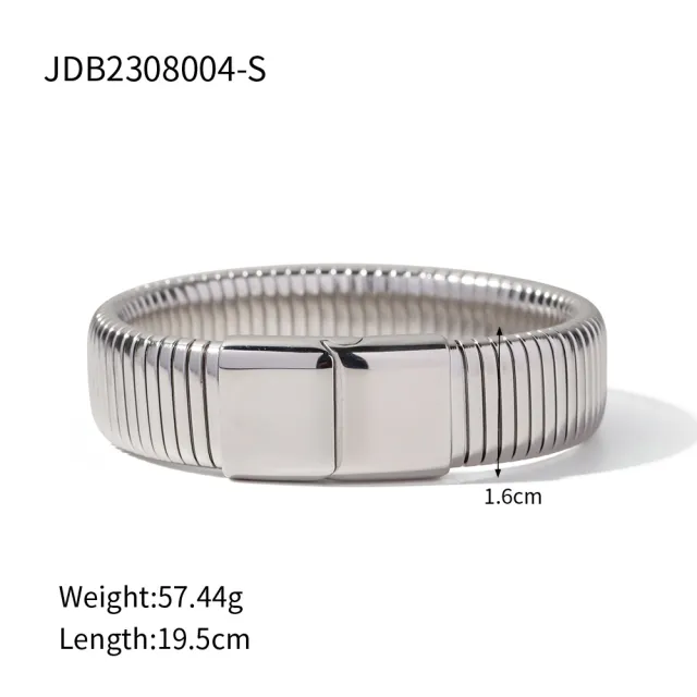 Titanium Steel Single layer Elastic Snake Chain Bracelet Collar Jdb2308004Silver - Shop at LoveMi