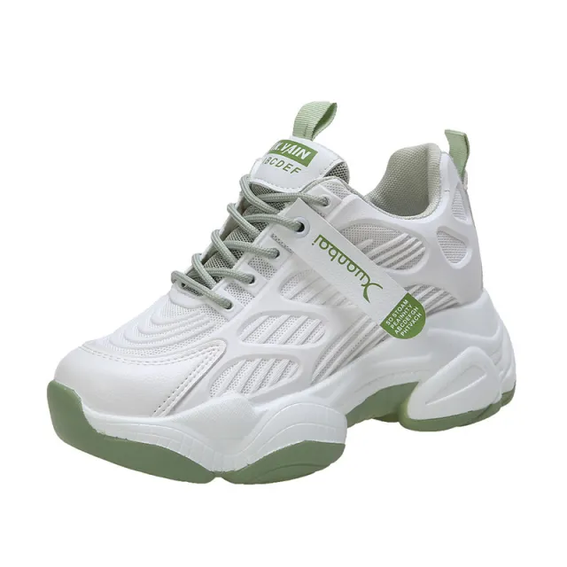 Height Increasing Insole Thick Bottom Breathable Sneaker Green - Shop at LoveMi