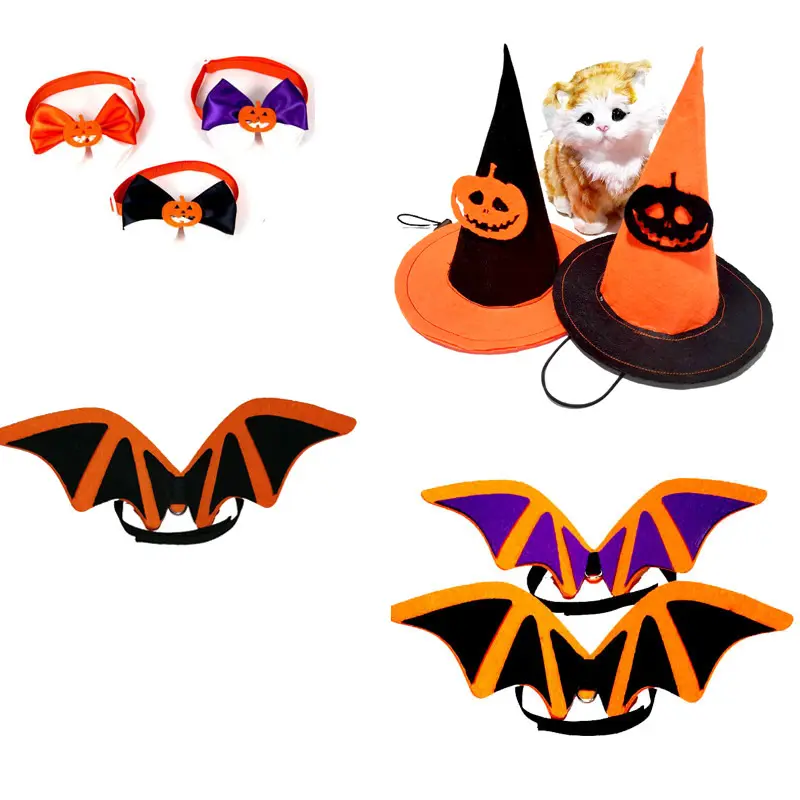Halloween Pet Costume Bat Wings Bow Tie